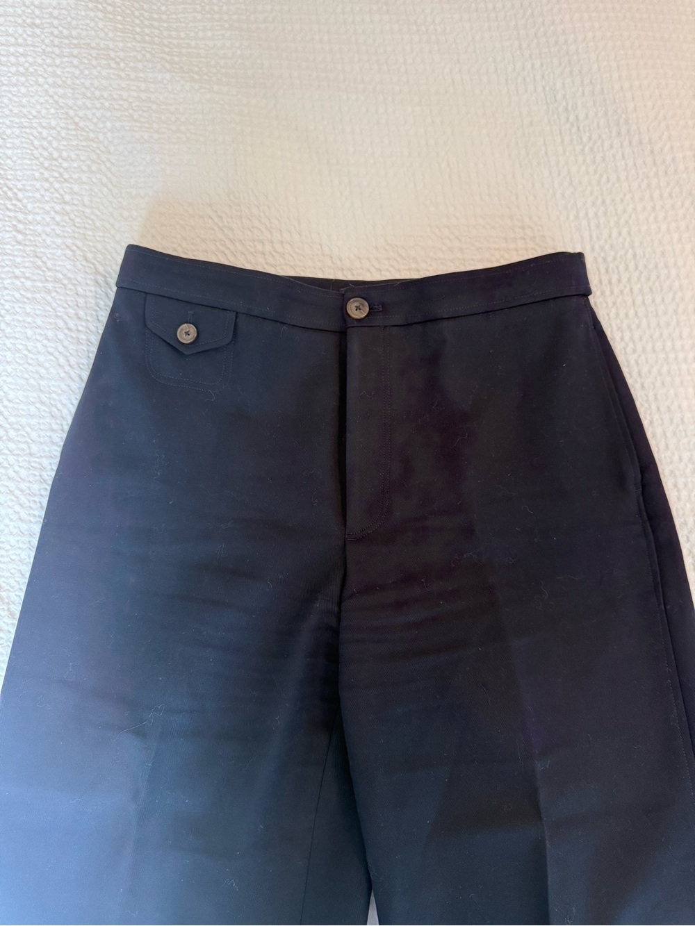 Club Monaco Navy Wide Leg Cuffed Dress Pants
